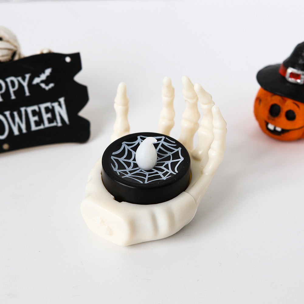 🎃3pcs Halloween LED Pumpkin/ Skull/ Eye Balls Lights with Glowing Spider Night Light - Glowing LED Candle Lights