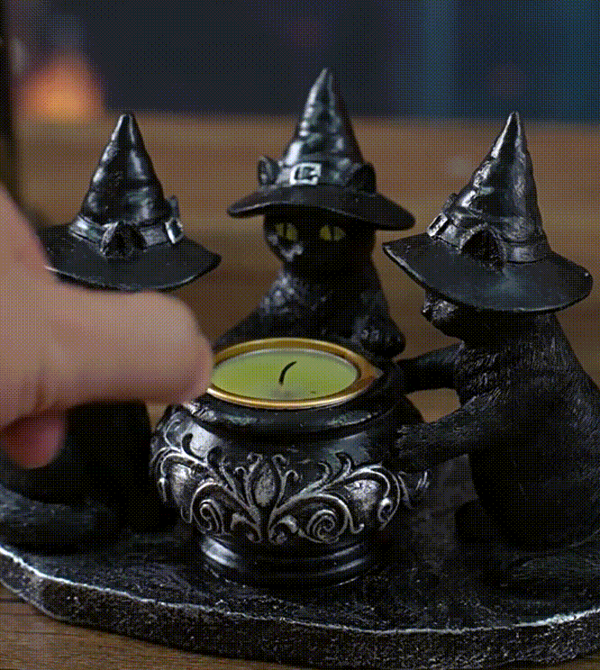 🕯️Ghost Wizard Magic Cat Candlestick(not include candles)