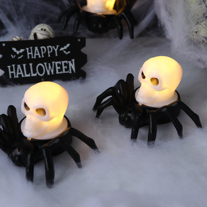 🎃3pcs Halloween LED Pumpkin/ Skull/ Eye Balls Lights with Glowing Spider Night Light - Glowing LED Candle Lights