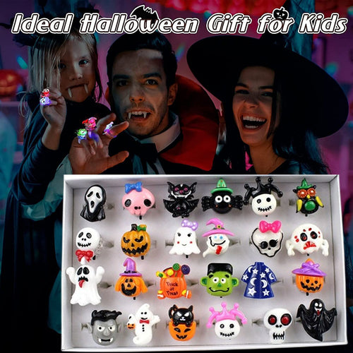 🎃 Halloween LED Lights Rings – Pumpkin & Skull Glow Toys