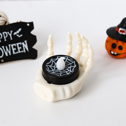 🎃3pcs Halloween LED Pumpkin/ Skull/ Eye Balls Lights with Glowing Spider Night Light - Glowing LED Candle Lights