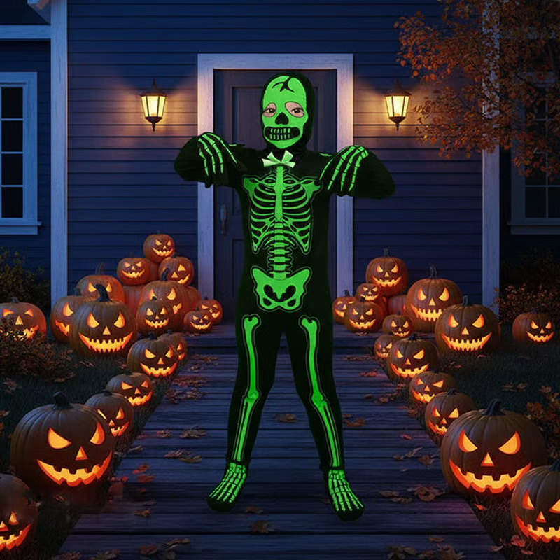 💀Glow-in-Dark Skeleton Costume for Halloween