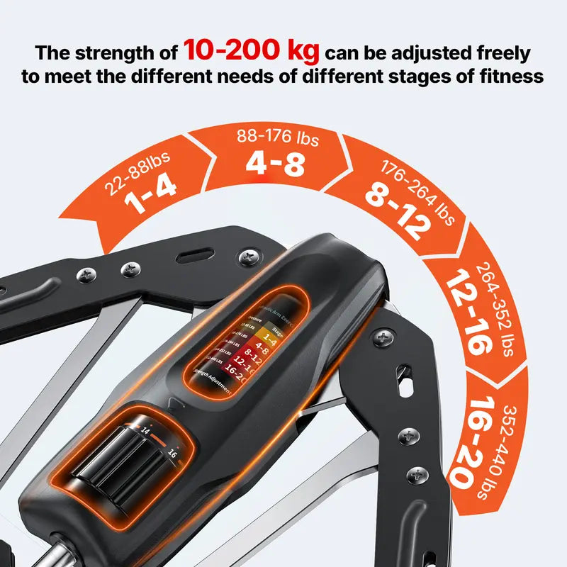 ⏰The Final Six Hours Sale 30% OFF -Hydraulic Arm Trainer with Counter, 22-440lbs Adjustable Chest Expander for Home Gym, Arm & Shoulder Strength Training Equipment