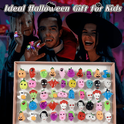 🎃 Halloween LED Lights Rings – Pumpkin & Skull Glow Toys