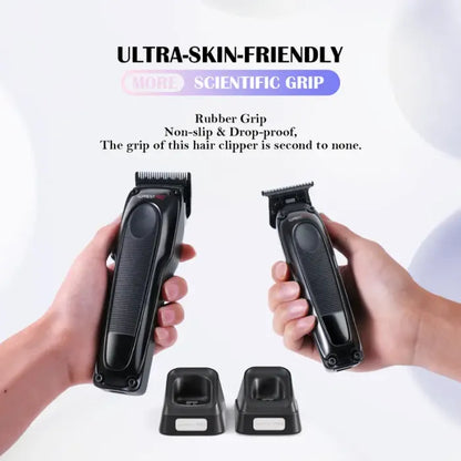 ⏰The Final Six Hours Sale: 50% OFF -[BARBER'S CHOICE] 20 in 1 Professional Hair Clippers Trimmer - High Torque Brushless Motor & DLC Coated -Detachable Blade- The Black Obsidian