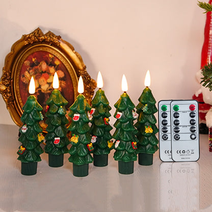 🎄Chirstmas Tree LED Flameless Taper Candles  with Remote