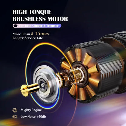 ⏰The Final Six Hours Sale: 50% OFF -[BARBER'S CHOICE] 20 in 1 Professional Hair Clippers Trimmer - High Torque Brushless Motor & DLC Coated -Detachable Blade- The Black Obsidian