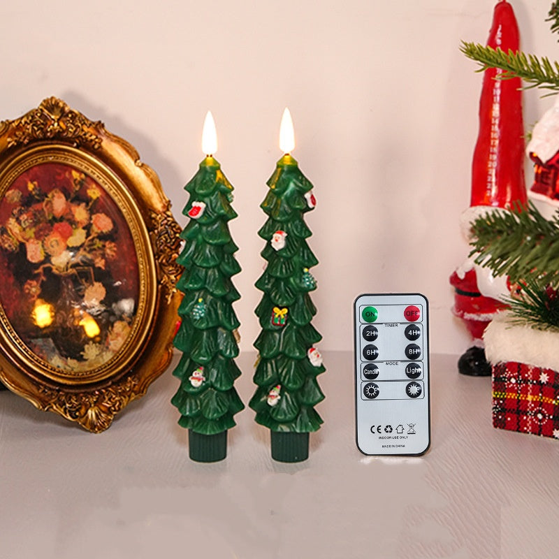🎄Chirstmas Tree LED Flameless Taper Candles  with Remote