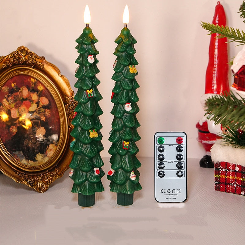 🎄Chirstmas Tree LED Flameless Taper Candles  with Remote