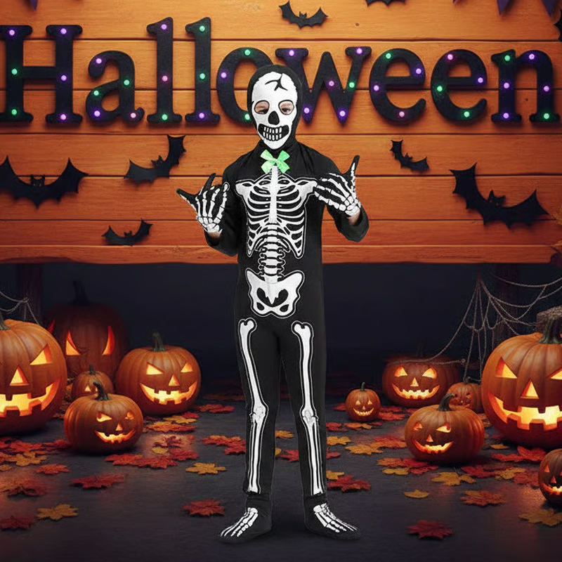 💀Glow-in-Dark Skeleton Costume for Halloween