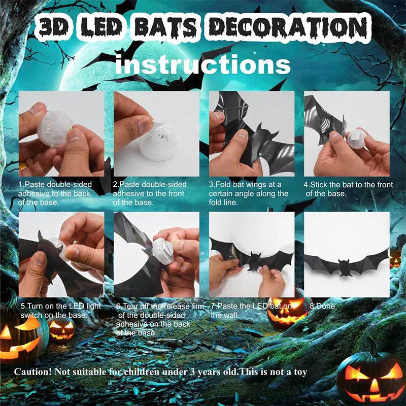 🦇✨ 3D Bat LED Wall Light — Unique Decor & Stylish Light! 💡 Buy More, Save More!