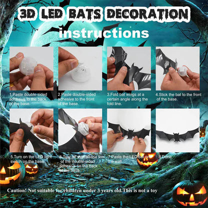 🦇✨ 3D Bat LED Wall Light — Unique Decor & Stylish Light! 💡 Buy More, Save More!