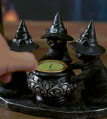 🕯️Ghost Wizard Magic Cat Candlestick（not include candles）
