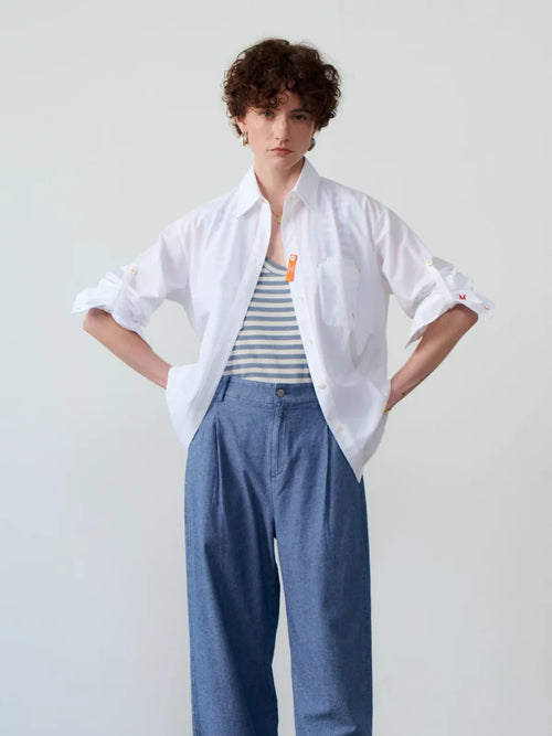 Wrinkle-Free Shirt with Foldable Long Sleeves