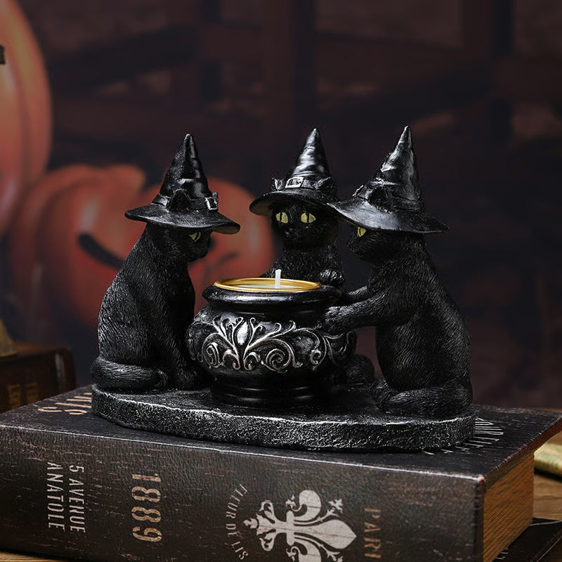 🕯️Ghost Wizard Magic Cat Candlestick（not include candles）