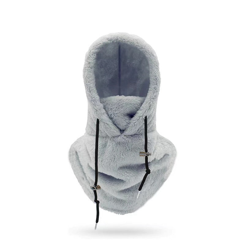 ⚡LAST DAY SALE 49% OFF🎁Sherpa Hood Ski Mask, Drawstring Face Cover Coldproof Warm Cap Hat
