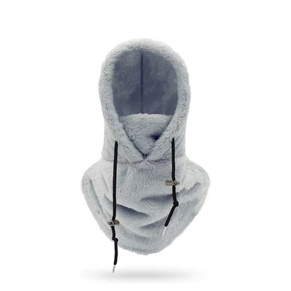 ⚡LAST DAY SALE 49% OFF🎁Sherpa Hood Ski Mask, Drawstring Face Cover Coldproof Warm Cap Hat