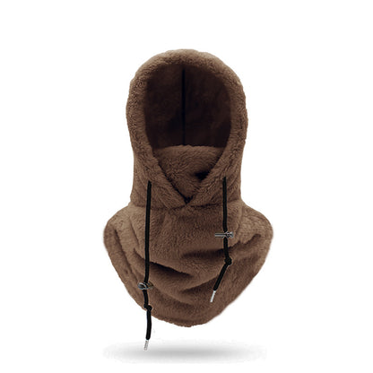 ⚡LAST DAY SALE 49% OFF🎁Sherpa Hood Ski Mask, Drawstring Face Cover Coldproof Warm Cap Hat
