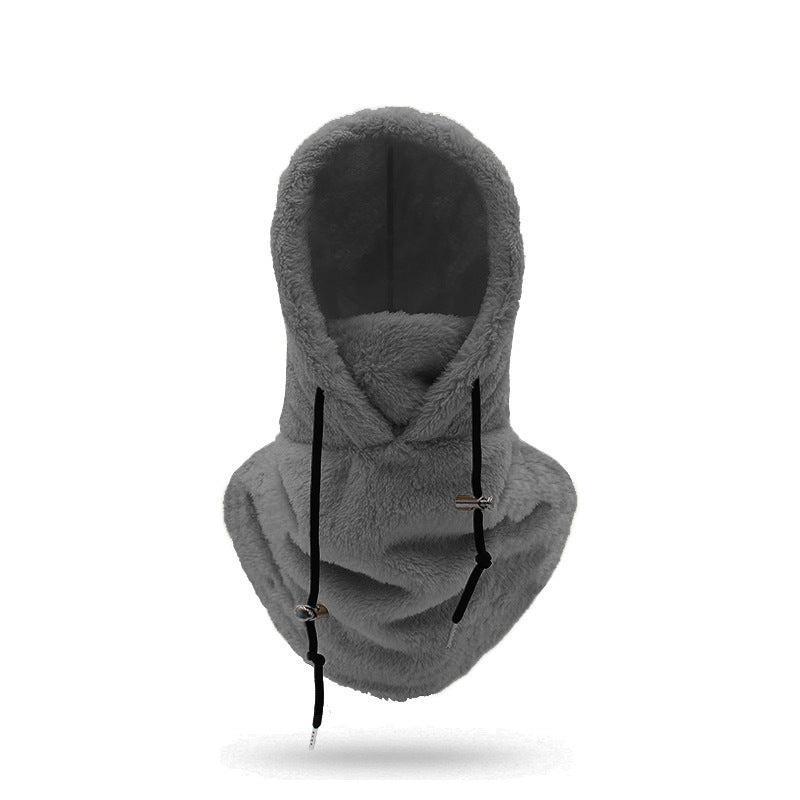 ⚡LAST DAY SALE 49% OFF🎁Sherpa Hood Ski Mask, Drawstring Face Cover Coldproof Warm Cap Hat