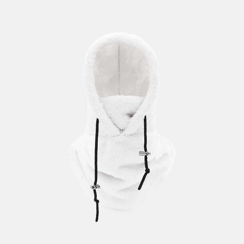⚡LAST DAY SALE 49% OFF🎁Sherpa Hood Ski Mask, Drawstring Face Cover Coldproof Warm Cap Hat
