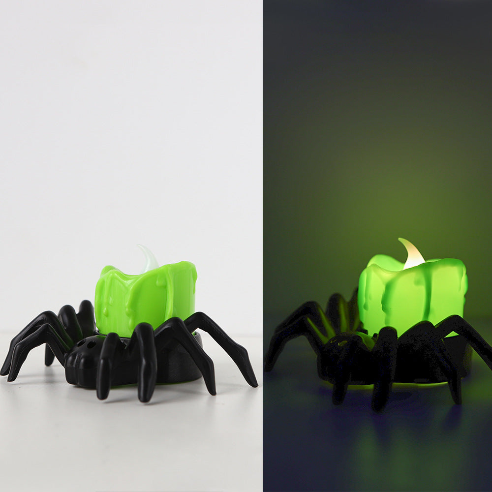 🎃3pcs Halloween LED Pumpkin/ Skull/ Eye Balls Lights with Glowing Spider Night Light - Glowing LED Candle Lights
