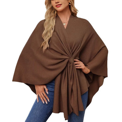 🔥Elegant Shawl Wraps Soft Open Front Poncho Sweater