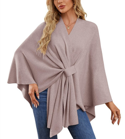 🔥Elegant Shawl Wraps Soft Open Front Poncho Sweater
