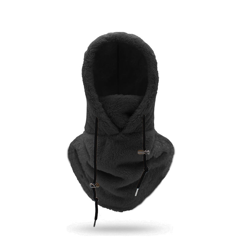 ⚡LAST DAY SALE 49% OFF🎁Sherpa Hood Ski Mask, Drawstring Face Cover Coldproof Warm Cap Hat