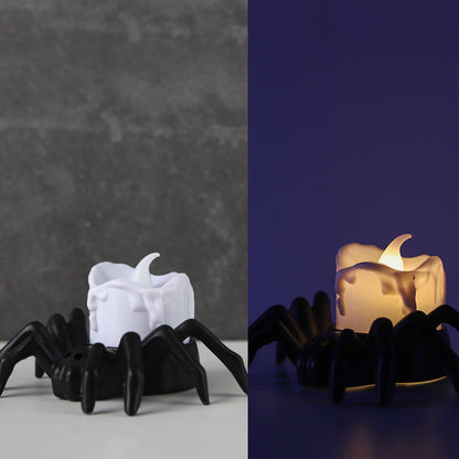 🎃3pcs Halloween LED Pumpkin/ Skull/ Eye Balls Lights with Glowing Spider Night Light - Glowing LED Candle Lights