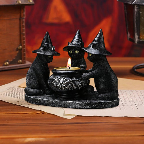 🕯️Ghost Wizard Magic Cat Candlestick（not include candles）
